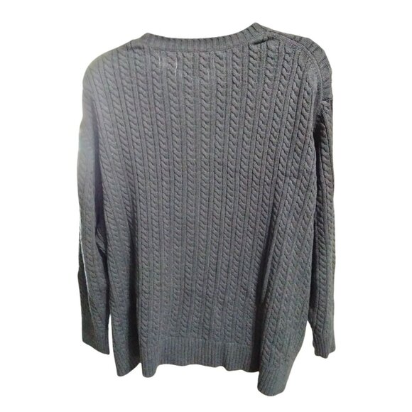 Amazon Essentials Plus Size 6X Sweater Fisherman Cable Knit Charcoal Gray - Picture 6 of 8